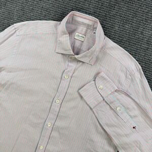 NEW Glanshirt Slowear Striped Button Up Shirt Mens 40 15.75 Blue Pink Italy Made